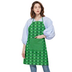Green Christmas Tree Pattern Background Pocket Apron by pakminggu