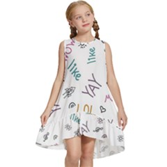 Doodle Pattern Kids  Frill Swing Dress by pakminggu