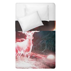 Deer Animal Moon Planet Space Fantasy Duvet Cover Double Side (single Size) by pakminggu