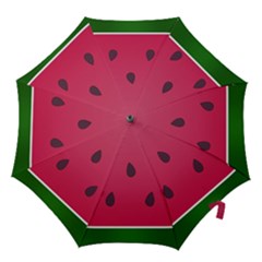 Watermelon Fruit Summer Red Fresh Food Healthy Hook Handle Umbrellas (large) by pakminggu