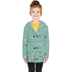 Raccoon Texture Seamless Scrapbooking Hearts Kids  Double Breasted Button Coat by pakminggu