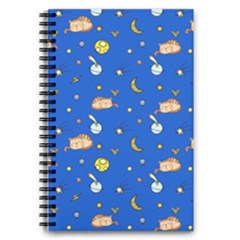 Cat Animals Sleep Stars Seamless Background 5 5  X 8 5  Notebook by pakminggu