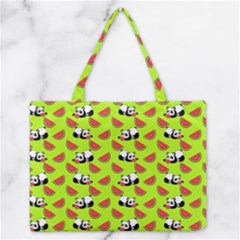 Watermelon Panda Background Wallpaper Zipper Medium Tote Bag by pakminggu