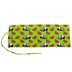 Watermelon Panda Background Wallpaper Roll Up Canvas Pencil Holder (s) by pakminggu