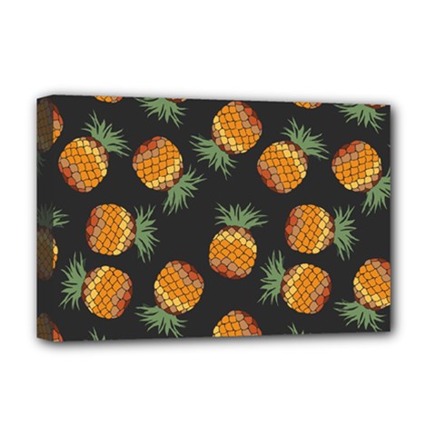 Pineapple Background Pineapple Pattern Deluxe Canvas 18  X 12  (stretched) by pakminggu