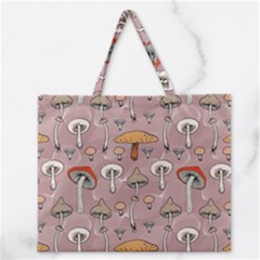 Mushrooms Autumn Fall Pattern Seamless Decorative Zipper Large Tote Bag by pakminggu
