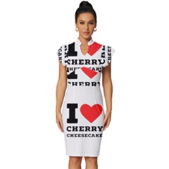 I Love Cherry Cheesecake Vintage Frill Sleeve V-neck Bodycon Dress by ilovewhateva