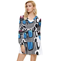 Cool Skull Tiered Long Sleeve Mini Dress by pakminggu