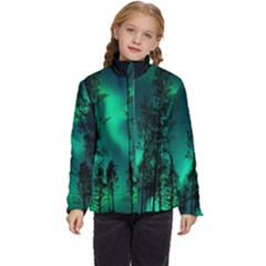 Aurora Northern Lights Celestial Magical Astronomy Kids  Puffer Bubble Jacket Coat by pakminggu