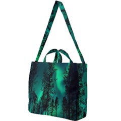 Aurora Northern Lights Celestial Magical Astronomy Square Shoulder Tote Bag by pakminggu