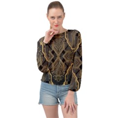 Brain Technology Data Digital Banded Bottom Chiffon Top by pakminggu