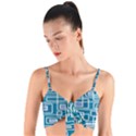 Geometric Rectangle Shape Linear Woven Tie Front Bralet View1