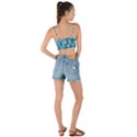 Geometric Rectangle Shape Linear Woven Tie Front Bralet View2