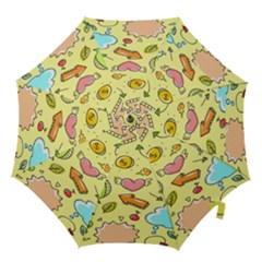 Cute Sketch Child Graphic Funny Hook Handle Umbrellas (small) by danenraven