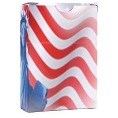 Statue Of Liberty And Usa Flag Art Playing Cards Single Design (rectangle) With Custom Box by danenraven