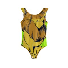 Lion Cartoon Parody Kids  Frill Swimsuit by danenraven