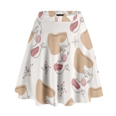 Face Silhouette  High Waist Skirt by TriThread