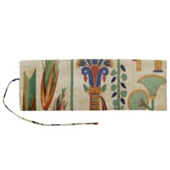 Egyptian Paper Papyrus Hieroglyphs Roll Up Canvas Pencil Holder (m) by Mog4mog4