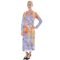 Scrapbook Paris Vintage France Velvet Maxi Wrap Dress by Mog4mog4