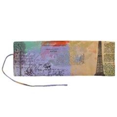 Scrapbook Paris Vintage France Roll Up Canvas Pencil Holder (m) by Mog4mog4