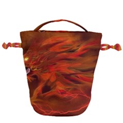 Fire Lion Flames Light Mystical Dangerous Wild Drawstring Bucket Bag by Mog4mog4