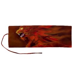 Fire Lion Flames Light Mystical Dangerous Wild Roll Up Canvas Pencil Holder (m) by Mog4mog4