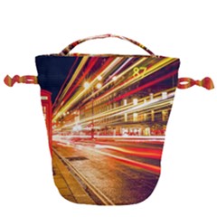 Telephone Booth Red London England Drawstring Bucket Bag by Mog4mog4