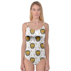 Lion Heads Pattern Design Doodle Camisole Leotard  by Mog4mog4