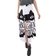 My Neighbor Totoro Black And White Velour Split Maxi Skirt by Mog4mog4