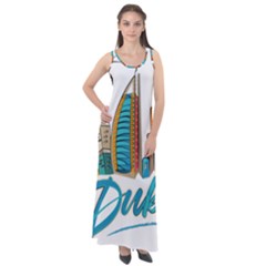 Burj Khalifa Skyline Clip Art Drawing Comic World Sleeveless Velour Maxi Dress by Mog4mog4