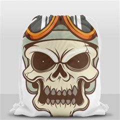Motorcycle Helmet Skull Clip Art Cranial Skeleton Drawstring Bag (small) by Mog4mog4