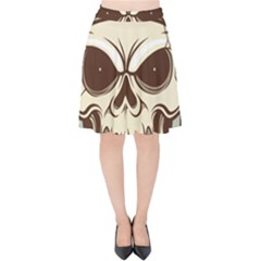 Motorcycle Helmet Skull Clip Art Cranial Skeleton Velvet High Waist Skirt by Mog4mog4