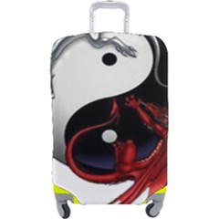 Yin And Yang Chinese Dragon Luggage Cover (large) by Mog4mog4