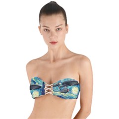 Star Starship The Starry Night Van Gogh Twist Bandeau Bikini Top by Mog4mog4