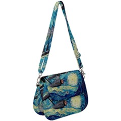 Star Starship The Starry Night Van Gogh Saddle Handbag by Mog4mog4