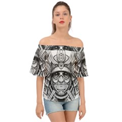 Drawing Samurai Tattoo Sketch Japanese Samurai Off Shoulder Short Sleeve Top by Mog4mog4