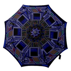 Blue Computer Monitor With Chair Game Digital Wallpaper, Digital Art Hook Handle Umbrellas (medium) by Bakwanart