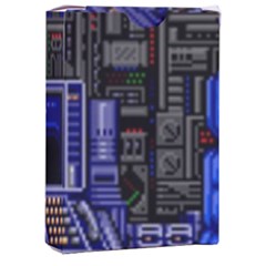 Blue Computer Monitor With Chair Game Digital Wallpaper, Digital Art Playing Cards Single Design (rectangle) With Custom Box by Bakwanart