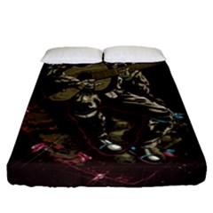 Astronaut Playing Guitar Parody Fitted Sheet (queen Size) by Bakwanart