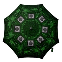 Technology Computer Chip Electronics Industry Circuit Board Hook Handle Umbrellas (medium) by Bakwanart