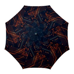 Abstract Colorful Circuit Golf Umbrellas by Bakwanart