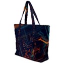 Abstract Colorful Circuit Zip Up Canvas Bag View1