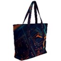 Abstract Colorful Circuit Zip Up Canvas Bag View2