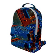 Gray Circuit Board Electronics Electronic Components Microprocessor Flap Pocket Backpack (large) by Bakwanart