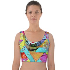 Kitten Cat Pet Animal Adorable Fluffy Cute Kitty Velvet Crop Top by 99art