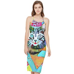 Kitten Cat Pet Animal Adorable Fluffy Cute Kitty Bodycon Cross Back Summer Dress by 99art