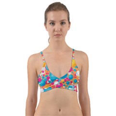 Circles Art Seamless Repeat Bright Colors Colorful Wrap Around Bikini Top by 99art