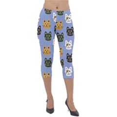 Cat Cat Background Animals Little Cat Pets Kittens Lightweight Velour Capri Leggings  by 99art