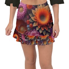 Flowers Flower Blossoms Petals Blooms Fishtail Mini Chiffon Skirt by 99art