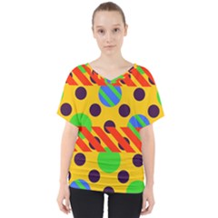 Background Graphic Beautiful Wallpaper V-neck Dolman Drape Top by 99art